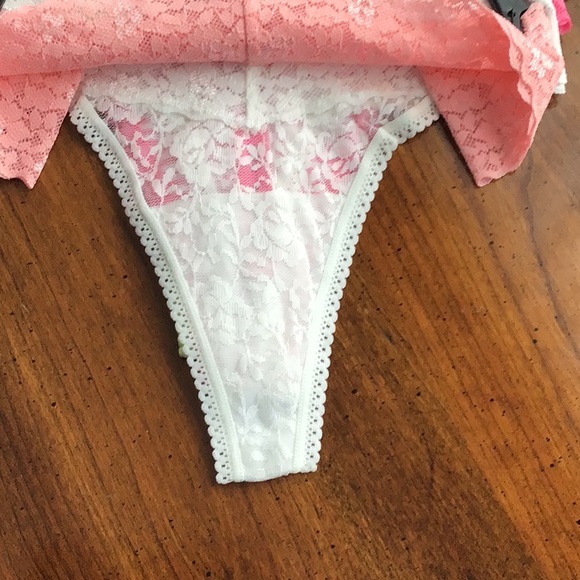 NWT 5 Betsey Johnson Mixed Fabric Thong Panties - Picture 7 of 16